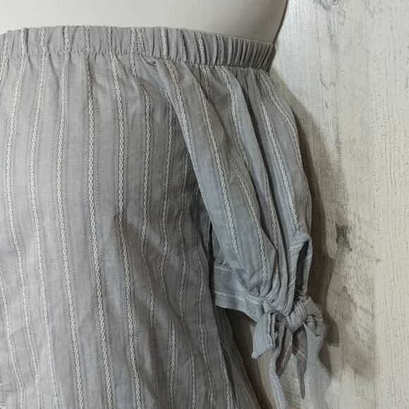 SAGE THE LABEL Blue Striped Off Shoulder Casual Summer Top XS - Picture 4 of 10